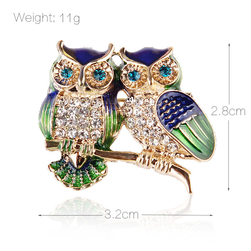 Quirky Twin Owl Brooch Pin - Creative Cartoon Kawaii Animal Jewelry, J-Korea Style Statement Accessory - Image 4