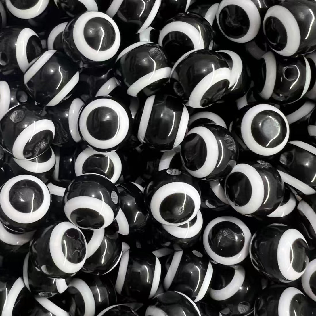 Resin Devil's Eye Beads - Turkish Blue Evil Eye Striped Loose Beads for DIY Jewelry - Image 15