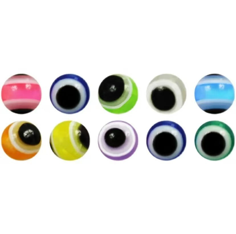Resin Devil's Eye Beads - Turkish Blue Evil Eye Striped Loose Beads for DIY Jewelry - Image 5