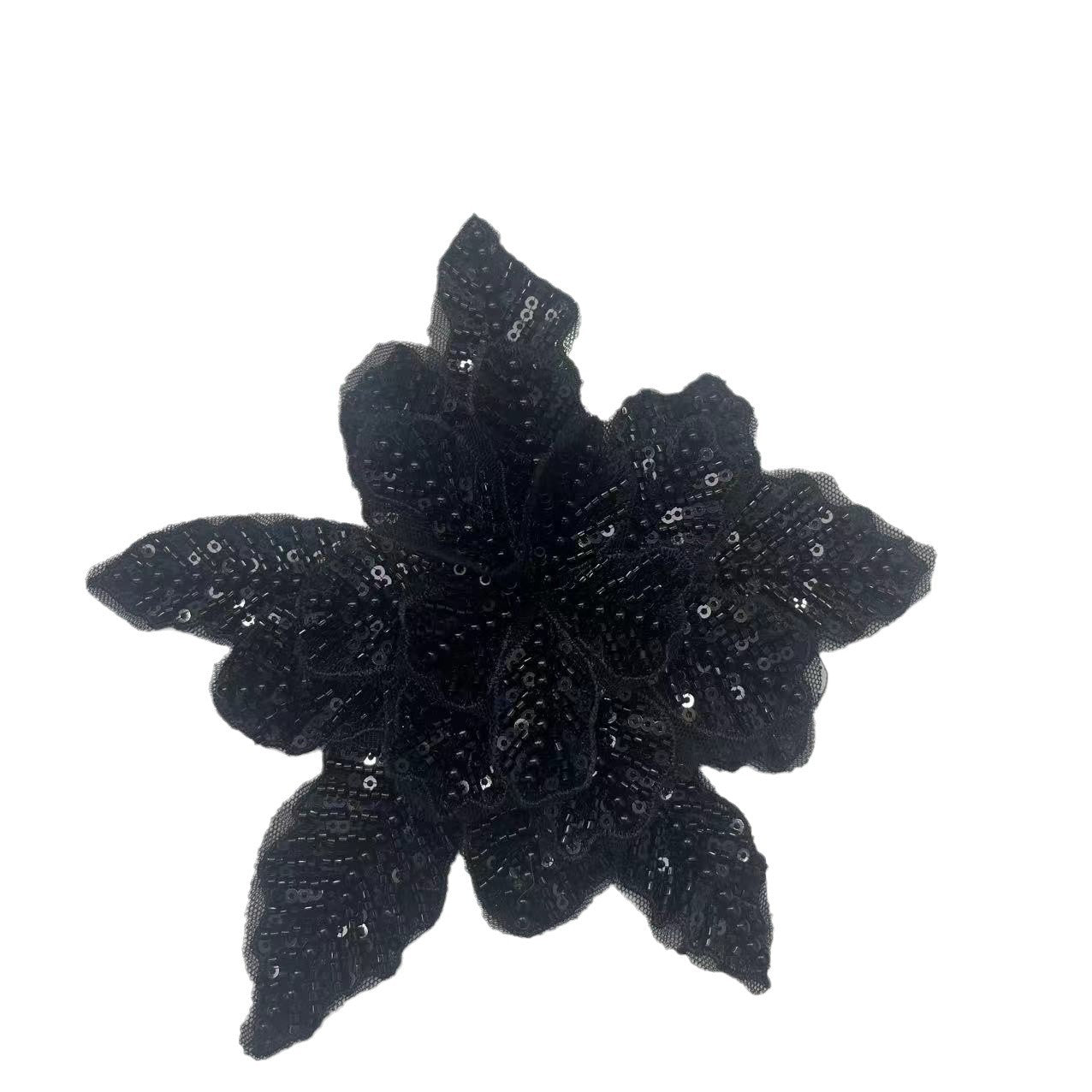 Large Floral Lace Appliqué for Wedding Dresses | Beaded Sequin Trim - Image 5