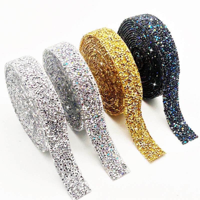 Resin rhinestone strip, self-adhesive rhinestone patch, clothing adhesive hot rhinestone DIY accessory rhinestone strip - Image 2