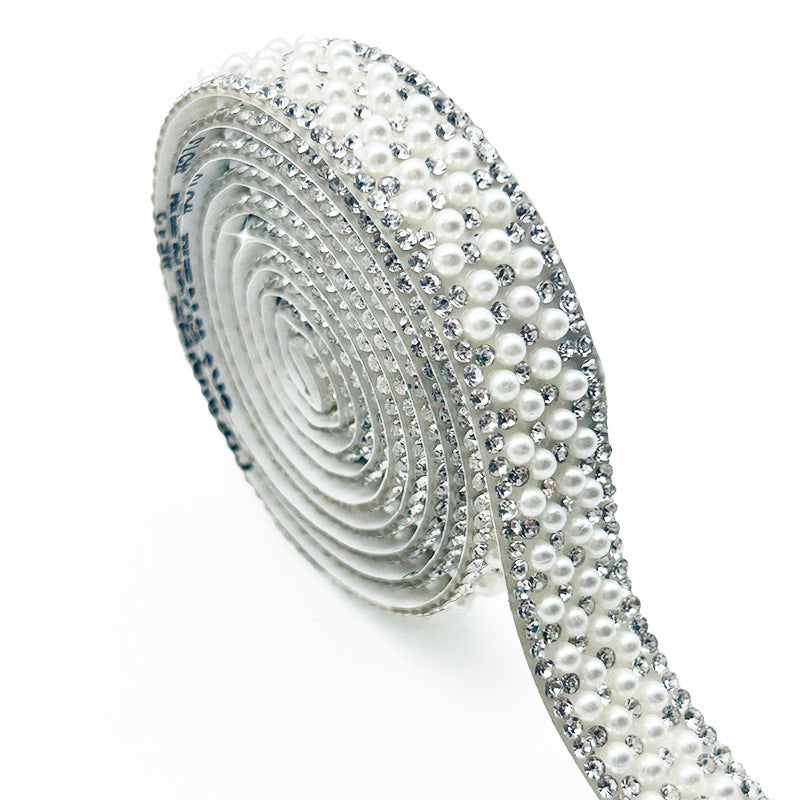 Pearl Rhinestone Strip, Self-adhesive Rhinestone Strip, Diy Jewelry Accessory, Shoe And Bag Decoration, Clothing Rhinestone Patch - Image 5
