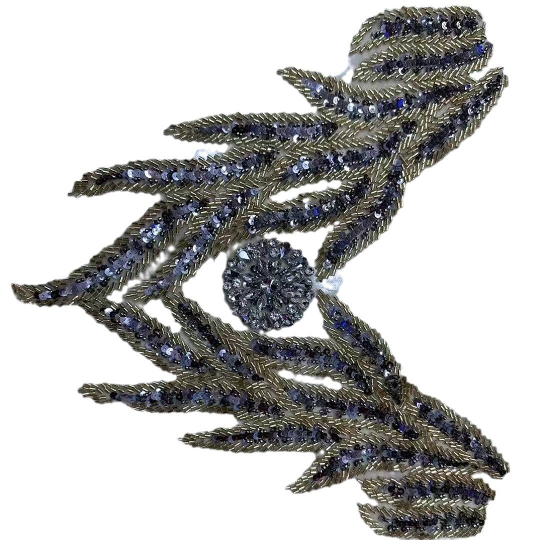 Multicolor Hand-Beading Lace Trim with Crystal Glass Rhinestones & Seed Beads – Embellished DIY Appliqué for Wedding Dresses, Evening Gowns, Qipao & Bridal Fashion Sewing Projects - Image 5