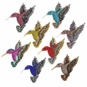 Retro Woodpecker Brooch - Full Crystal Rhinestone Eco Alloy Bird Pin, Vintage Style Women's Fashion Jewelry