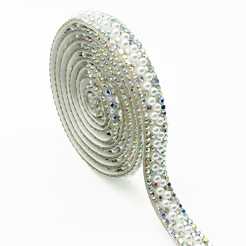 Pearl Rhinestone Strip, Self-adhesive Rhinestone Strip, Diy Jewelry Accessory, Shoe And Bag Decoration, Clothing Rhinestone Patch - Image 10