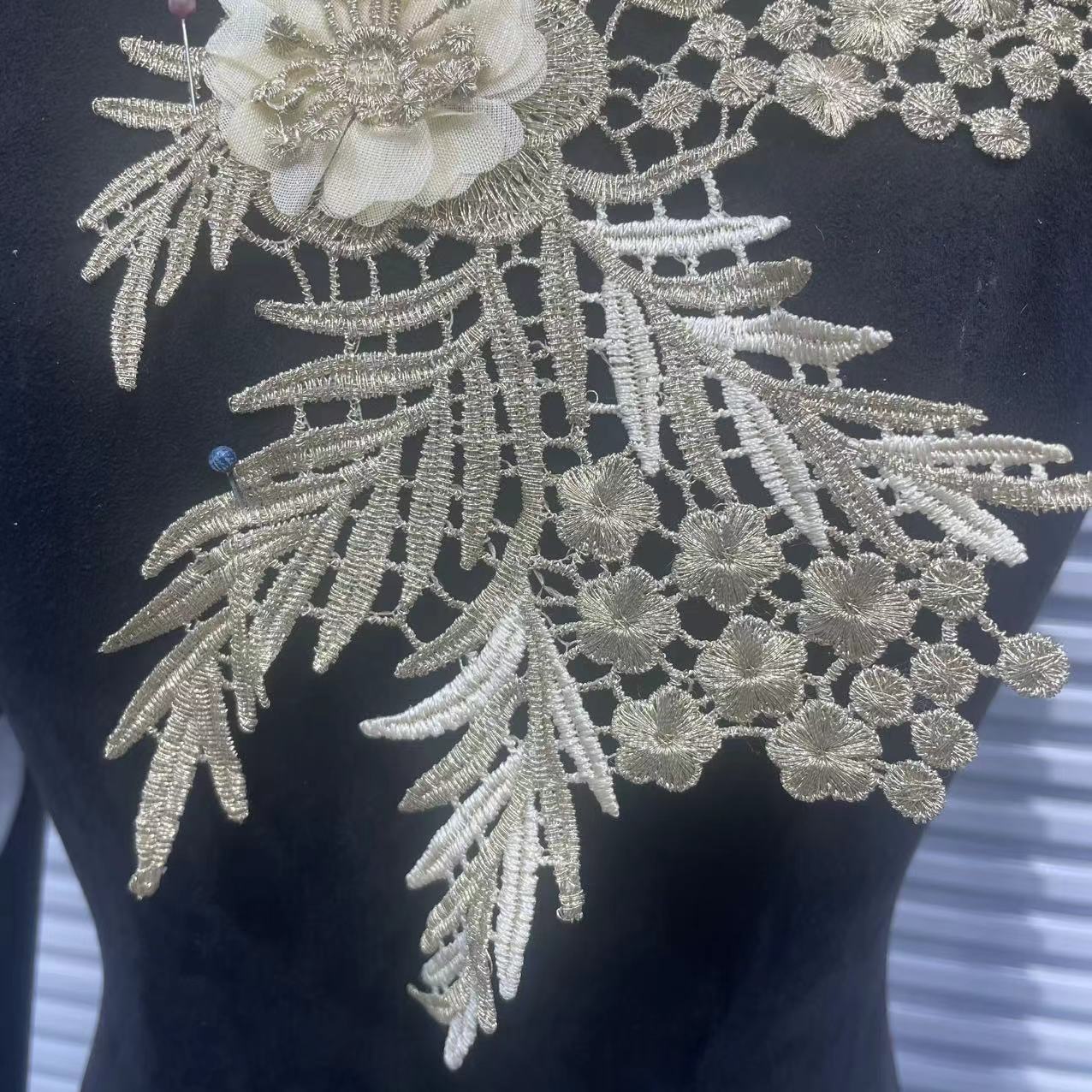 Sequins & Beaded Flower Lace Hollow - Out Embroidery Trim - DIY Collar Decor & Apparel Patch Accessories - Image 4