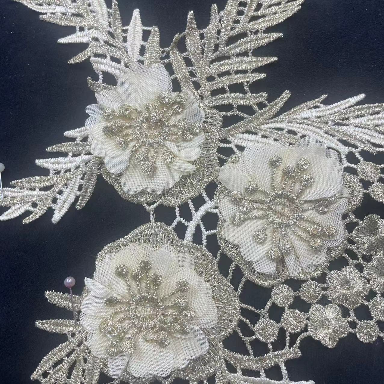 Sequins & Beaded Flower Lace Hollow - Out Embroidery Trim - DIY Collar Decor & Apparel Patch Accessories - Image 3