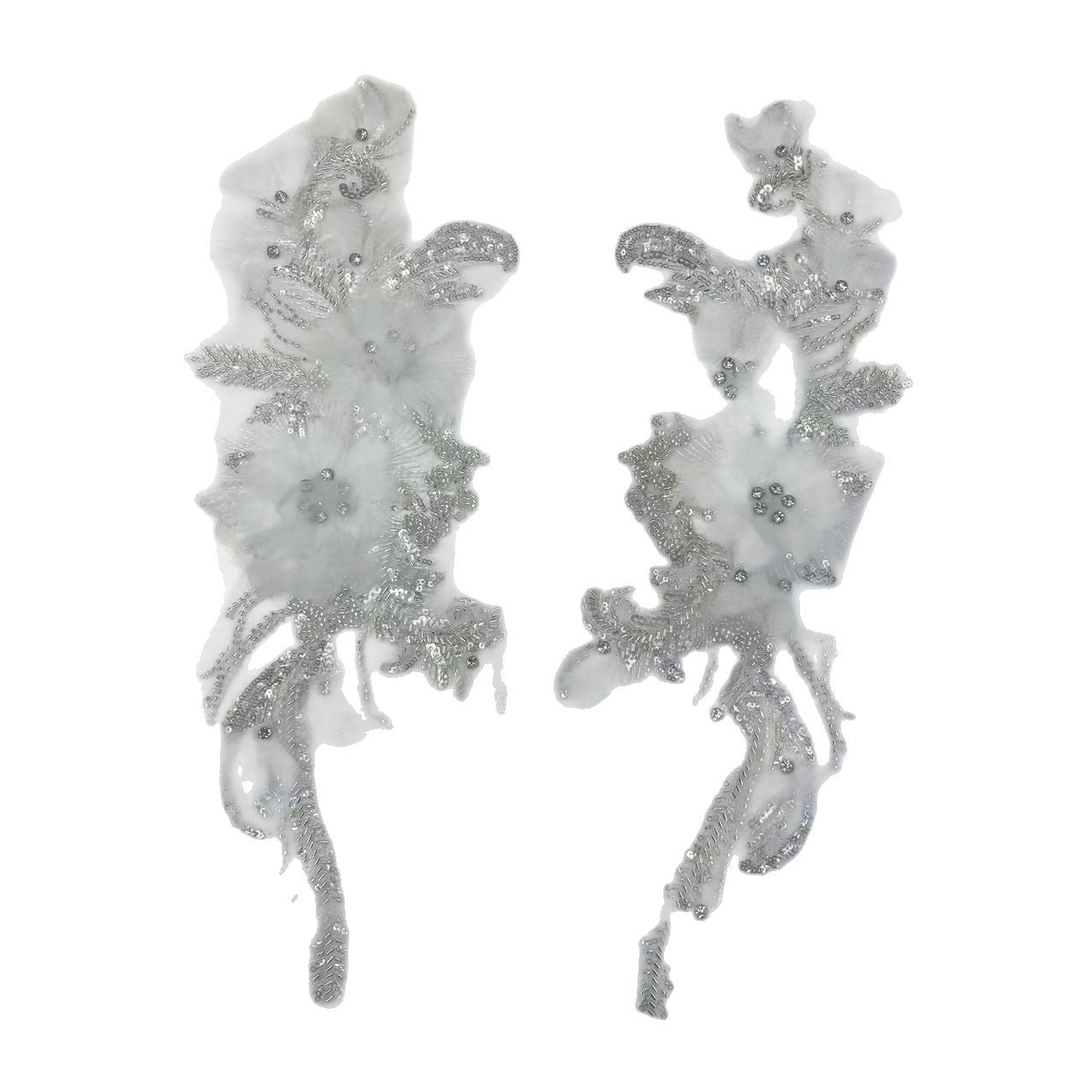 3D Beaded Floral Sleeve Appliqué | Bridal & Costume Trim - Image 5