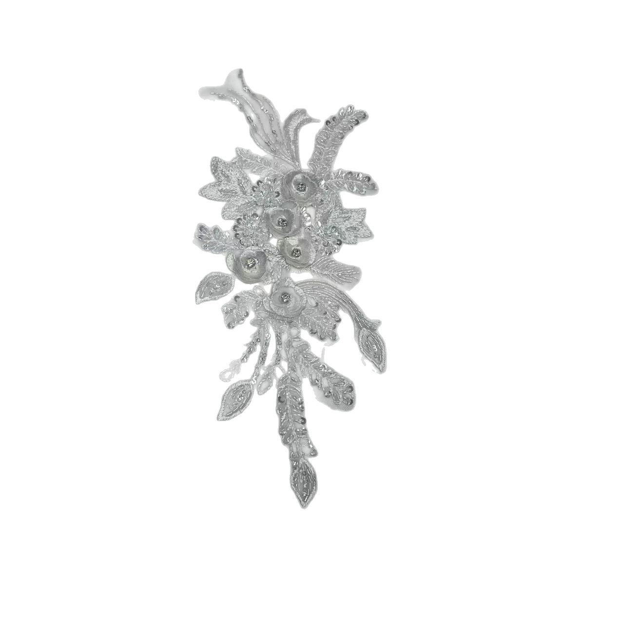 3D Embroidered Floral Lace Appliqué | Wedding Dress Trim - Image 5