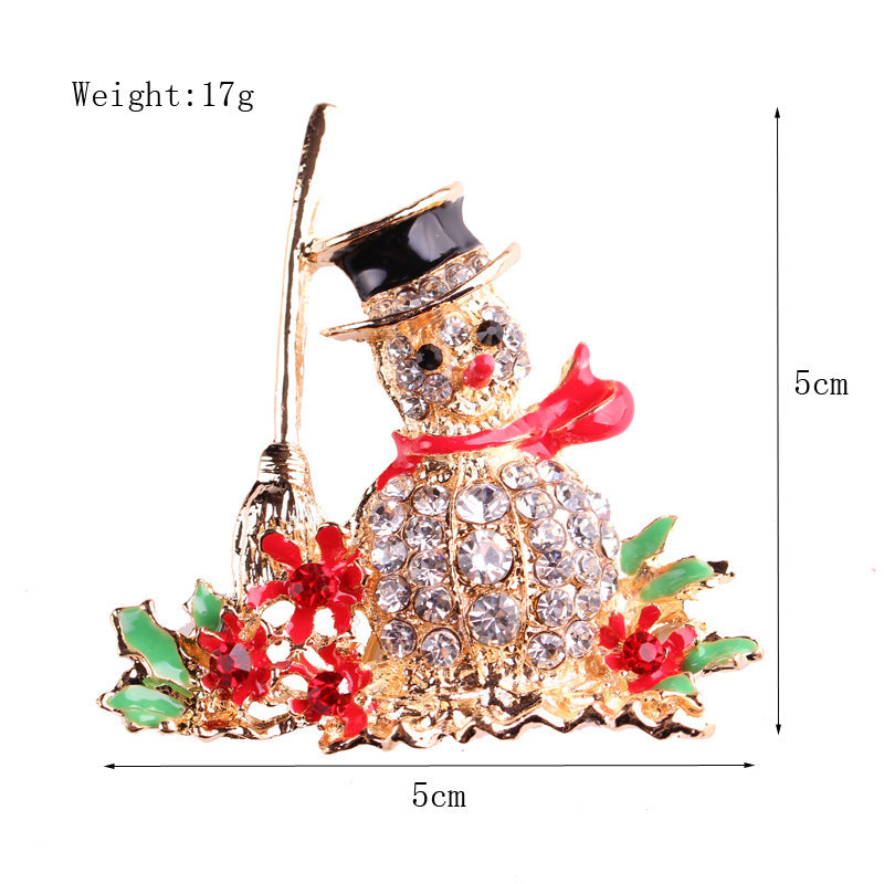 Women's Christmas Brooches Set - New Fashion Santa Tree Reindeer Wreath Snowflake Bell Pins - Image 7