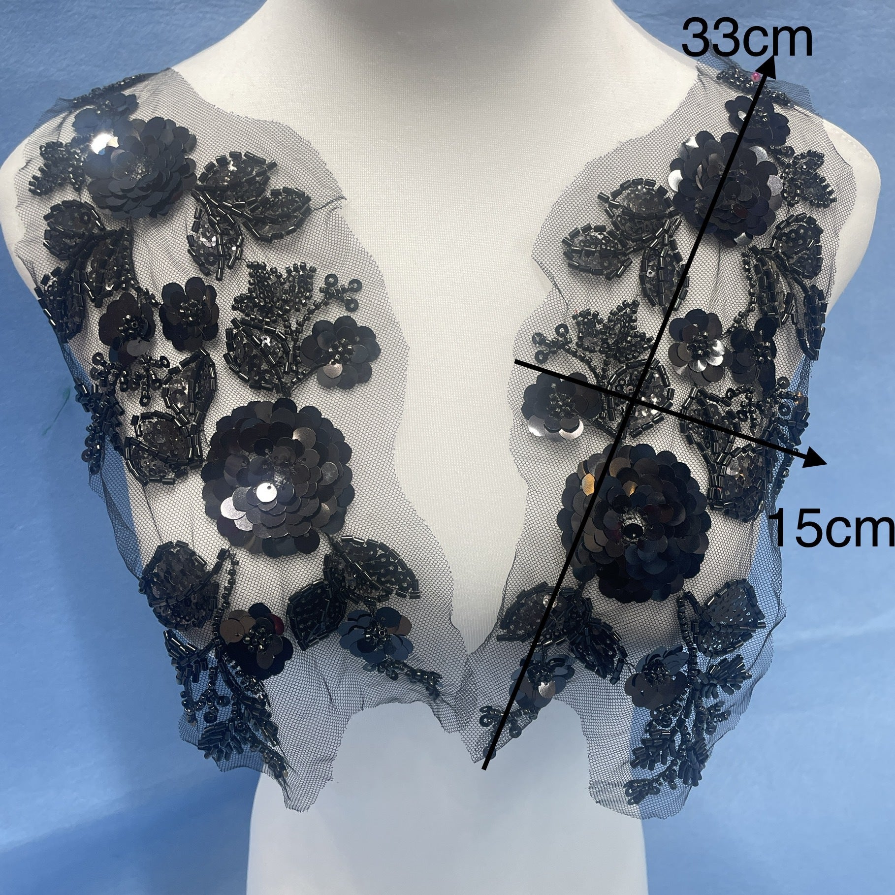 3D Lace Appliqué with Beading, Sequins & Embroidery – Sparkling DIY Patch for Wedding Dresses, Evening Gowns & Bridal Fashion Sewing Projects - Image 3