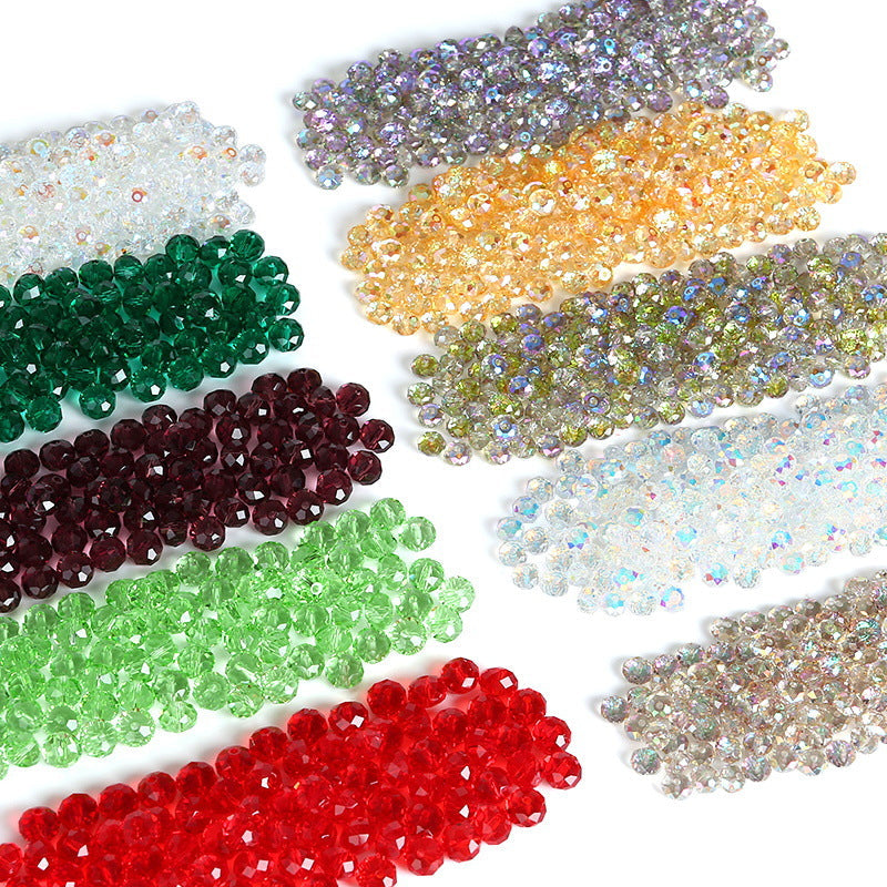 3A Plated Aurora Iridescent Glass Crystal Beads - Faceted Flat Round Loose Beads - Image 2