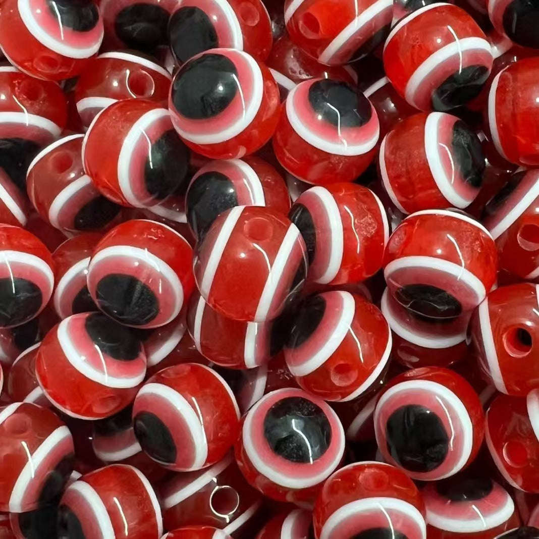 Resin Devil's Eye Beads - Turkish Blue Evil Eye Striped Loose Beads for DIY Jewelry - Image 44