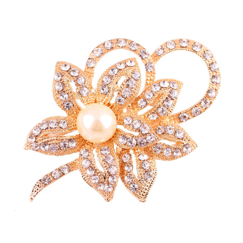 Korea style full pearl swan rhinestone flower brooch pin -women's fashion accessories - Image 62
