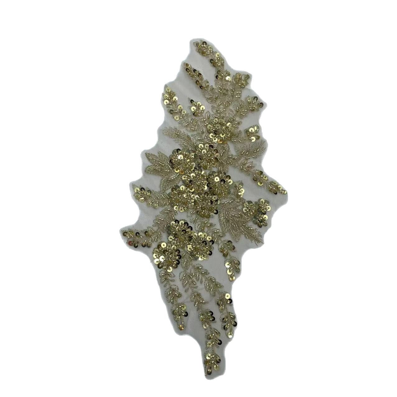 Color-Block 3D Embroidered Appliqué with Tube Beads & Lace – Minimalist Chic Patch for Sweaters, Jackets & DIY Fashion Embellishment - Image 6