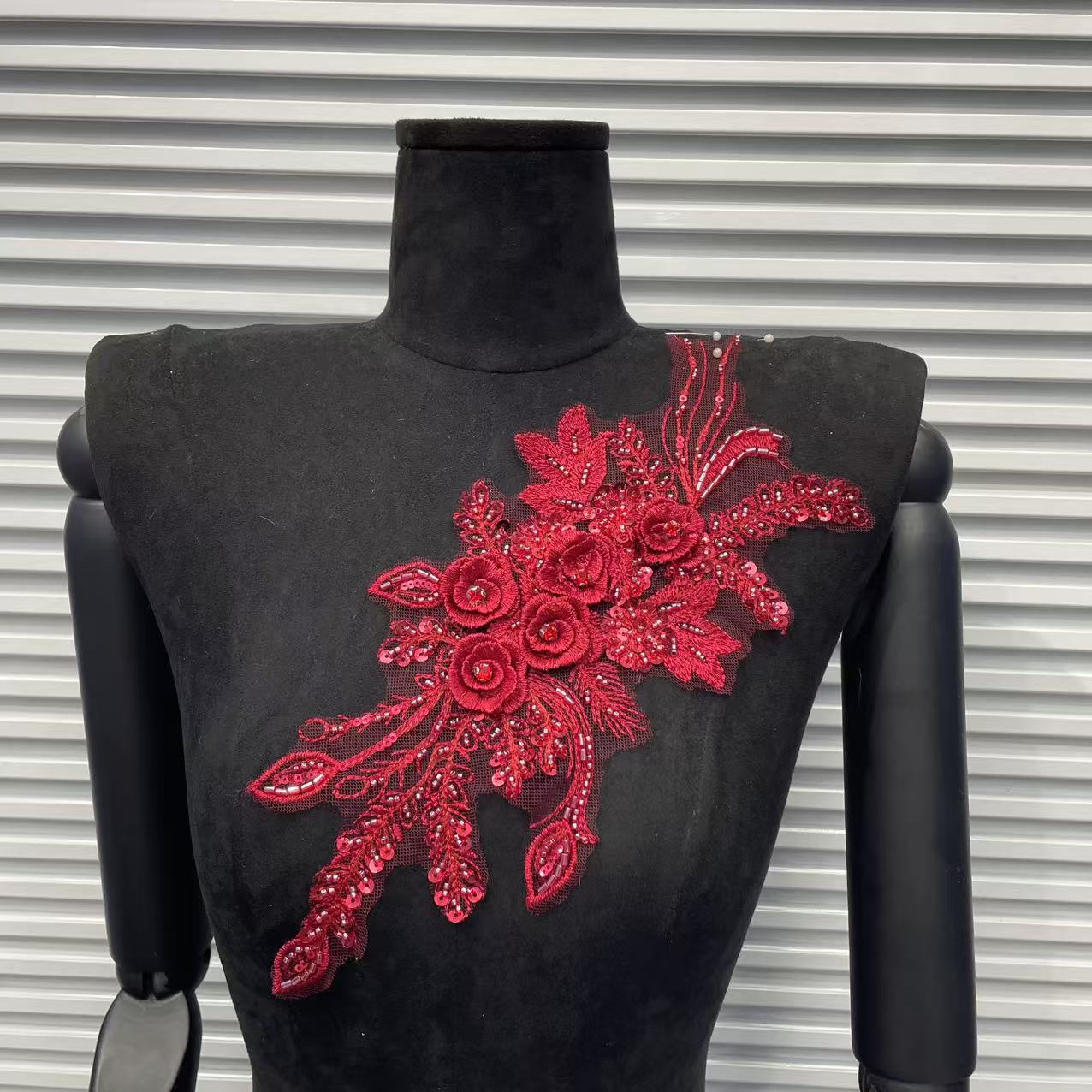 3D Embroidered Floral Lace Appliqué | Wedding Dress Trim - Image 9