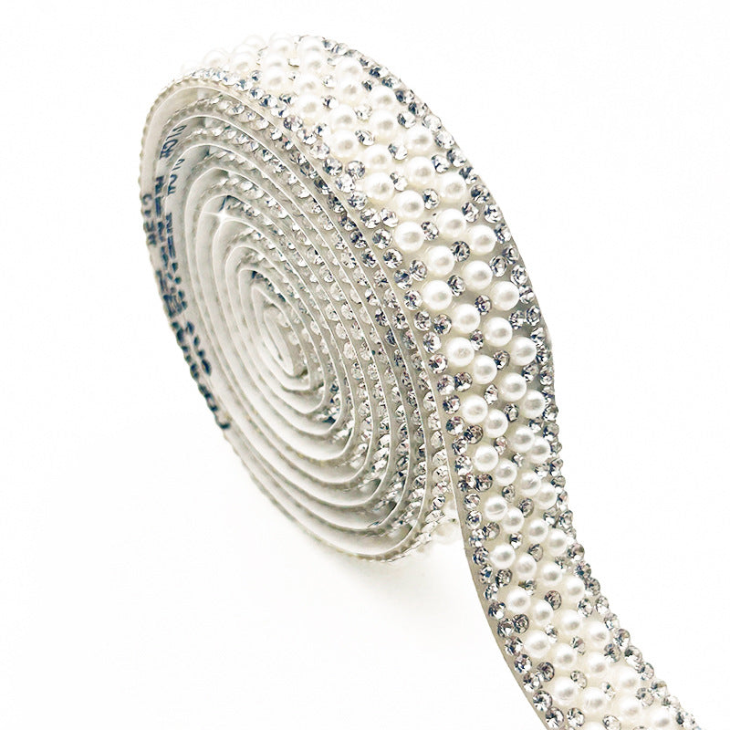 Pearl Rhinestone Strip, Self-adhesive Rhinestone Strip, Diy Jewelry Accessory, Shoe And Bag Decoration, Clothing Rhinestone Patch - Image 7
