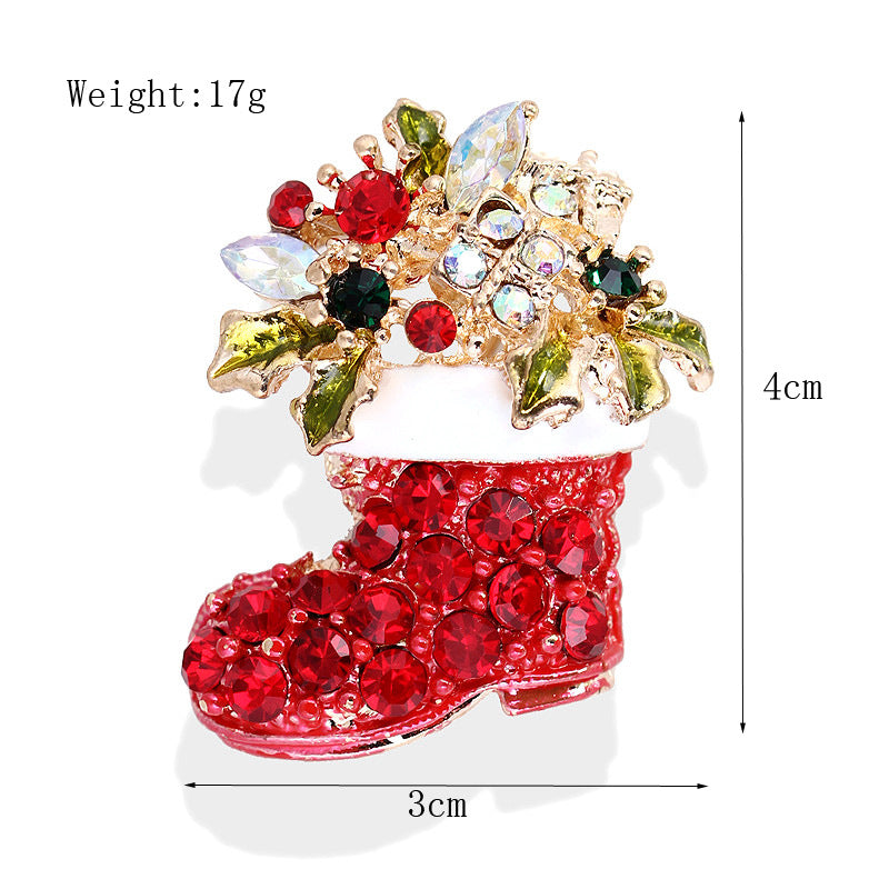 Women's Christmas Brooches Set - New Fashion Santa Tree Reindeer Wreath Snowflake Bell Pins - Image 10