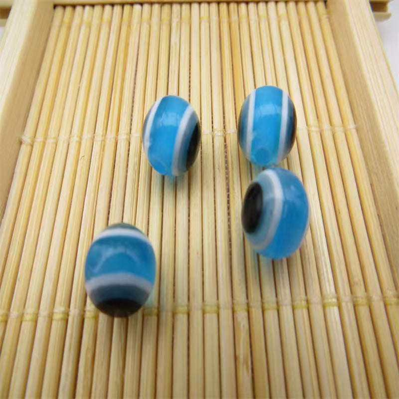 Resin Devil's Eye Beads - Turkish Blue Evil Eye Striped Loose Beads for DIY Jewelry - Image 21