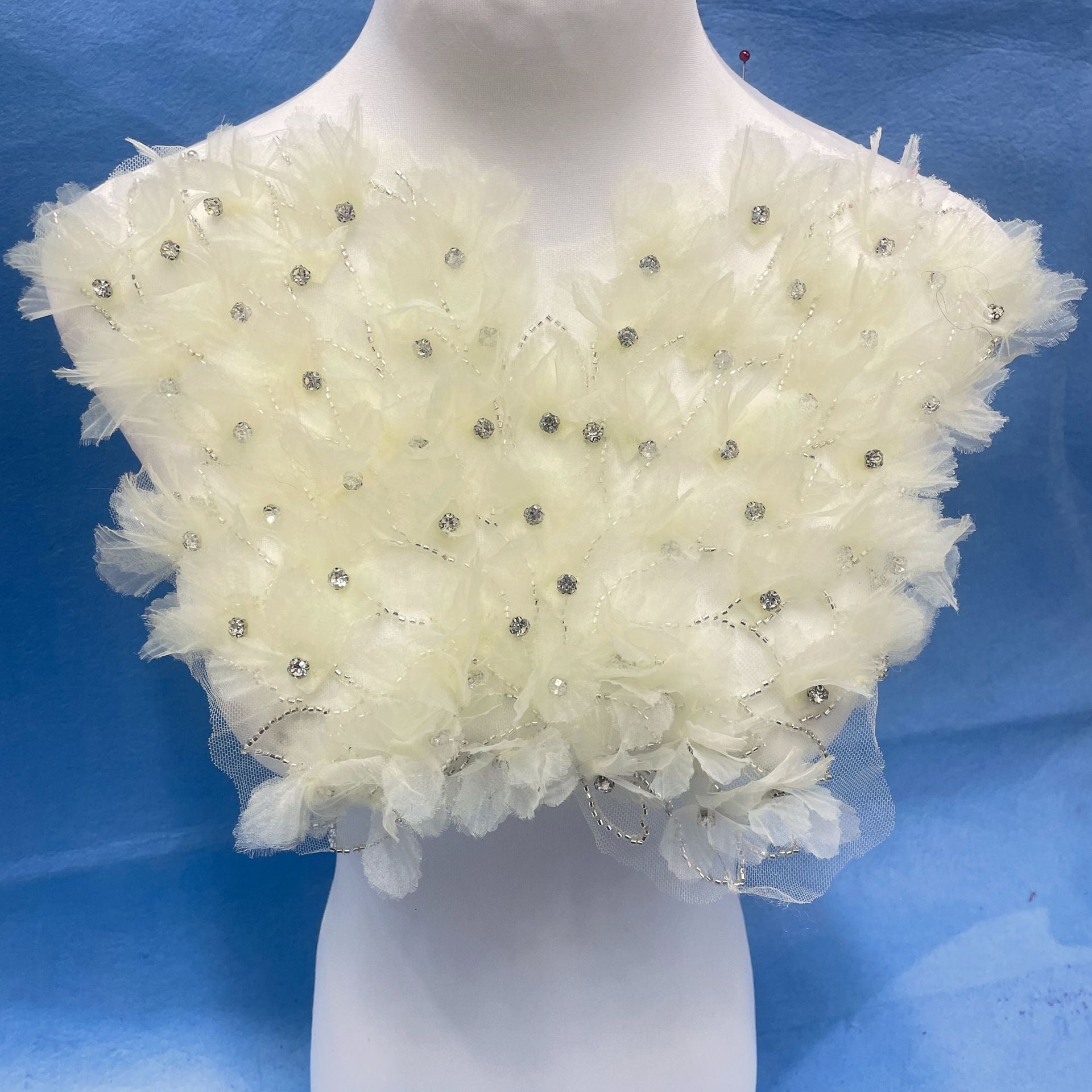 Ultra-Embellished Boho-Chic Bustier Floral Appliqué – Heavy Beaded & Sparkling DIY Trim for Evening Gowns, Stage Costumes & Ethereal Bridal Fashion Accessories - Image 10