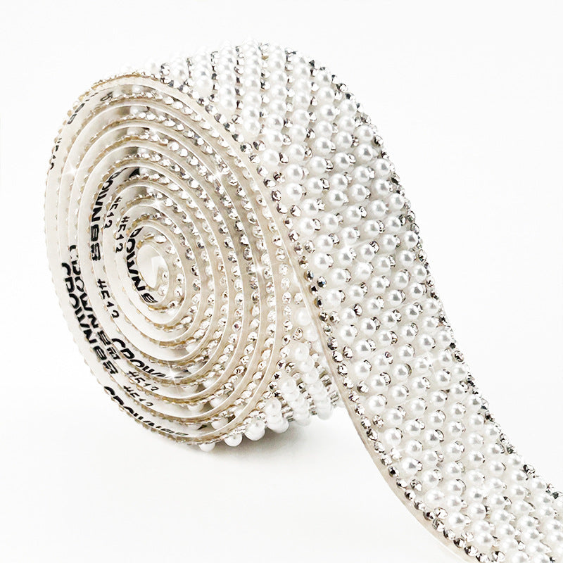 Pearl Rhinestone Strip, Self-adhesive Rhinestone Strip, Diy Jewelry Accessory, Shoe And Bag Decoration, Clothing Rhinestone Patch - Image 9