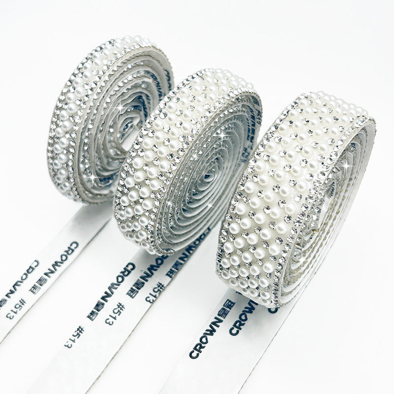 Pearl Rhinestone Strip, Self-adhesive Rhinestone Strip, Diy Jewelry Accessory, Shoe And Bag Decoration, Clothing Rhinestone Patch - Image 4