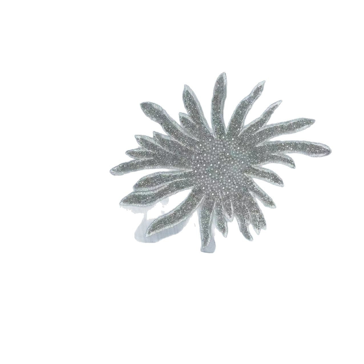 Embroidered Sequin Flower Lace Trim | Beaded Collar Appliqué - Image 5
