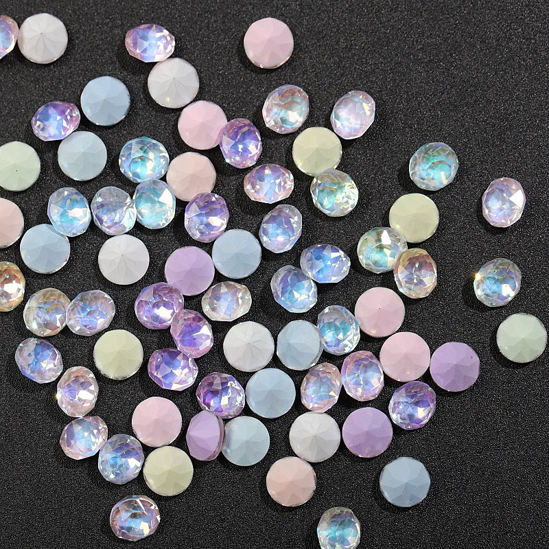 33-Facet 8mm Mocha Gradient Pointed-Back Nail Rhinestones – Mini Stacked Crystal Gems for DIY Manicure, Bag & Apparel Embellishments - Image 3