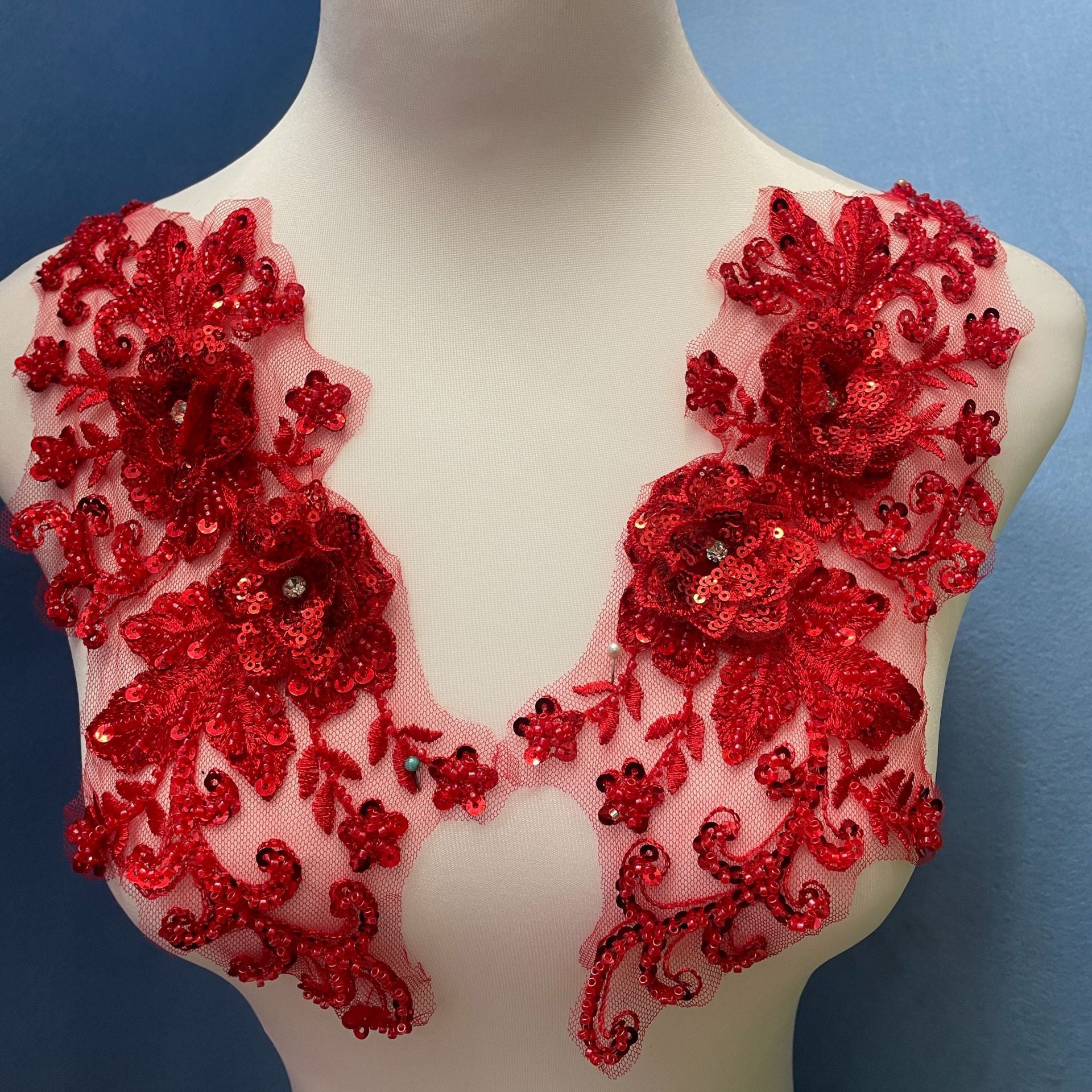 Multi-Color Large Floral Lace Applique - Hand-Sew DIY Embroidery Trim - Image 8