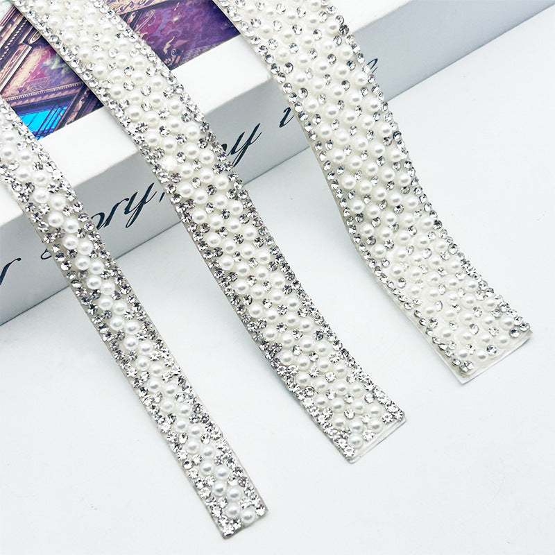 Pearl Rhinestone Strip, Self-adhesive Rhinestone Strip, Diy Jewelry Accessory, Shoe And Bag Decoration, Clothing Rhinestone Patch - Image 2