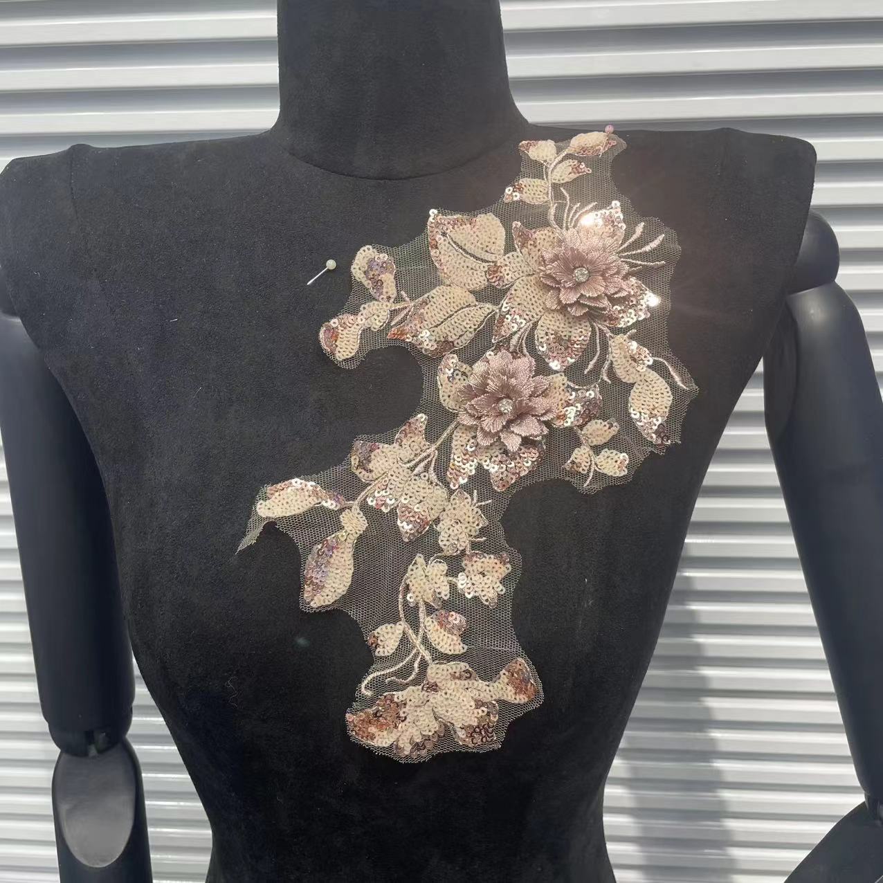 3D Floral Embroidered Appliqué for Wedding Dresses | Lace Trim Set - Image 18