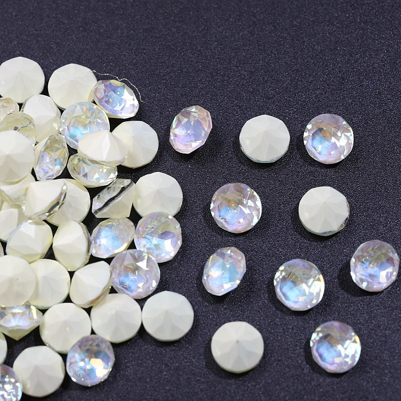 33-Facet 8mm Mocha Gradient Pointed-Back Nail Rhinestones – Mini Stacked Crystal Gems for DIY Manicure, Bag & Apparel Embellishments - Image 18