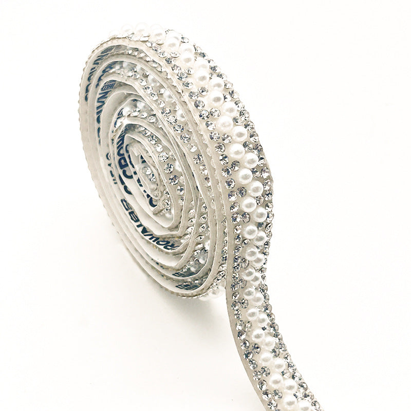 Pearl Rhinestone Strip, Self-adhesive Rhinestone Strip, Diy Jewelry Accessory, Shoe And Bag Decoration, Clothing Rhinestone Patch - Image 6