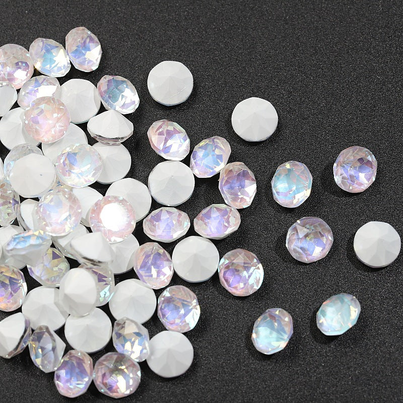 33-Facet 8mm Mocha Gradient Pointed-Back Nail Rhinestones – Mini Stacked Crystal Gems for DIY Manicure, Bag & Apparel Embellishments - Image 9
