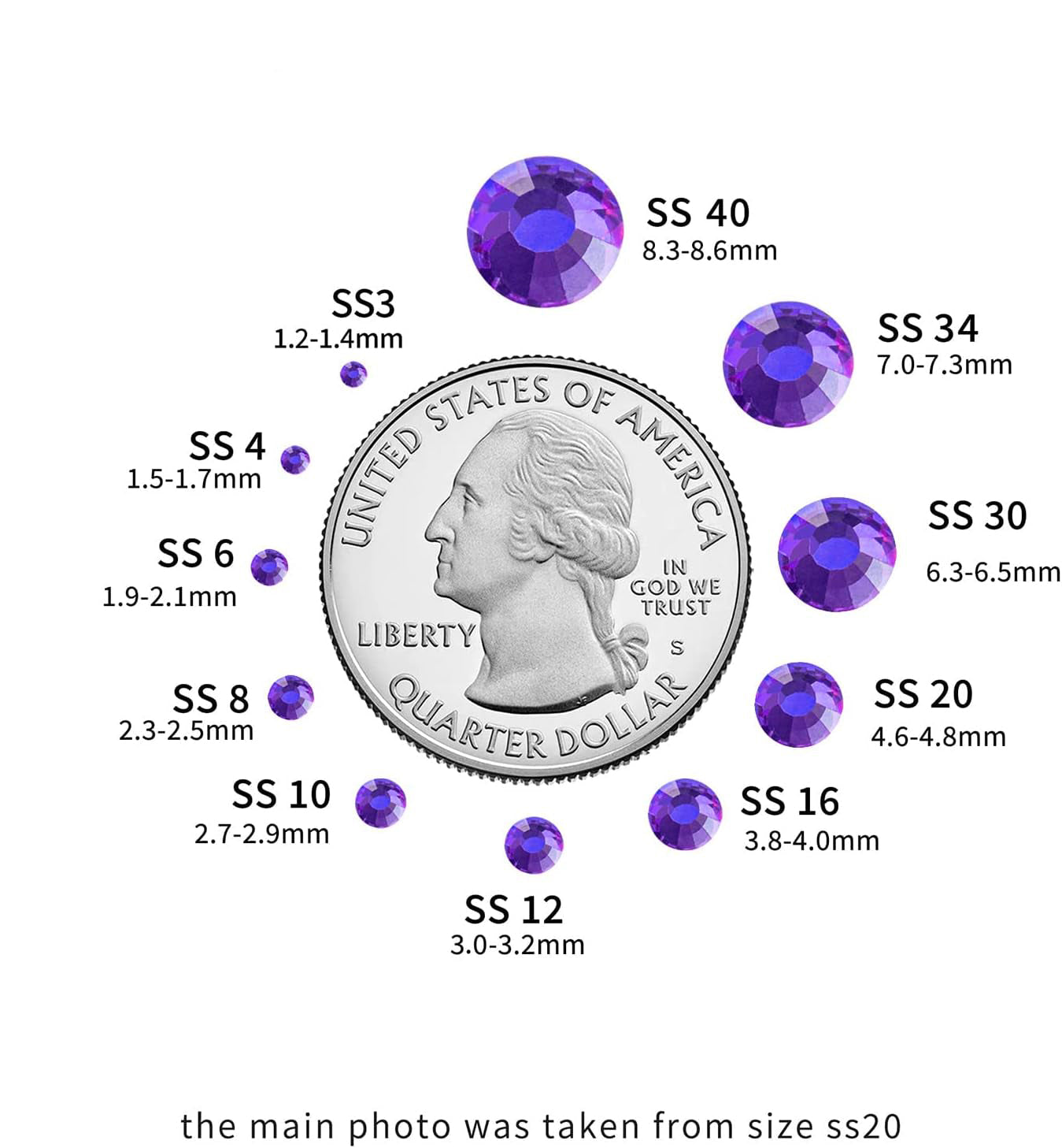 Hotfix Rhinestones, Crystal Rhinestones for Crafts Clothes DIY Decoration- Purple Velvet - Image 3