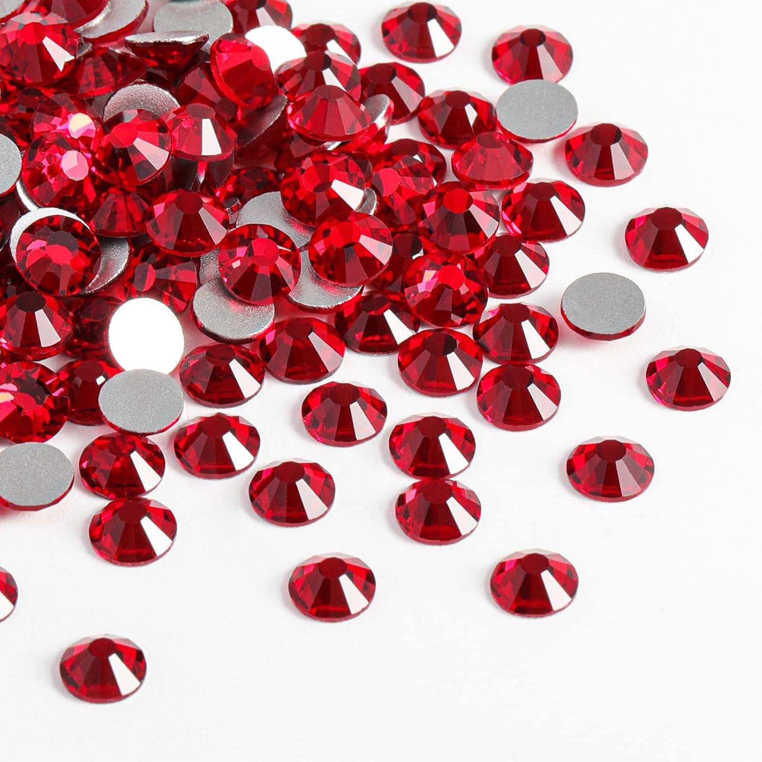 Flat Back Crystal Rhinestones Round Gems For Nail Art And Craft Glue Fix - Siam - Image 2