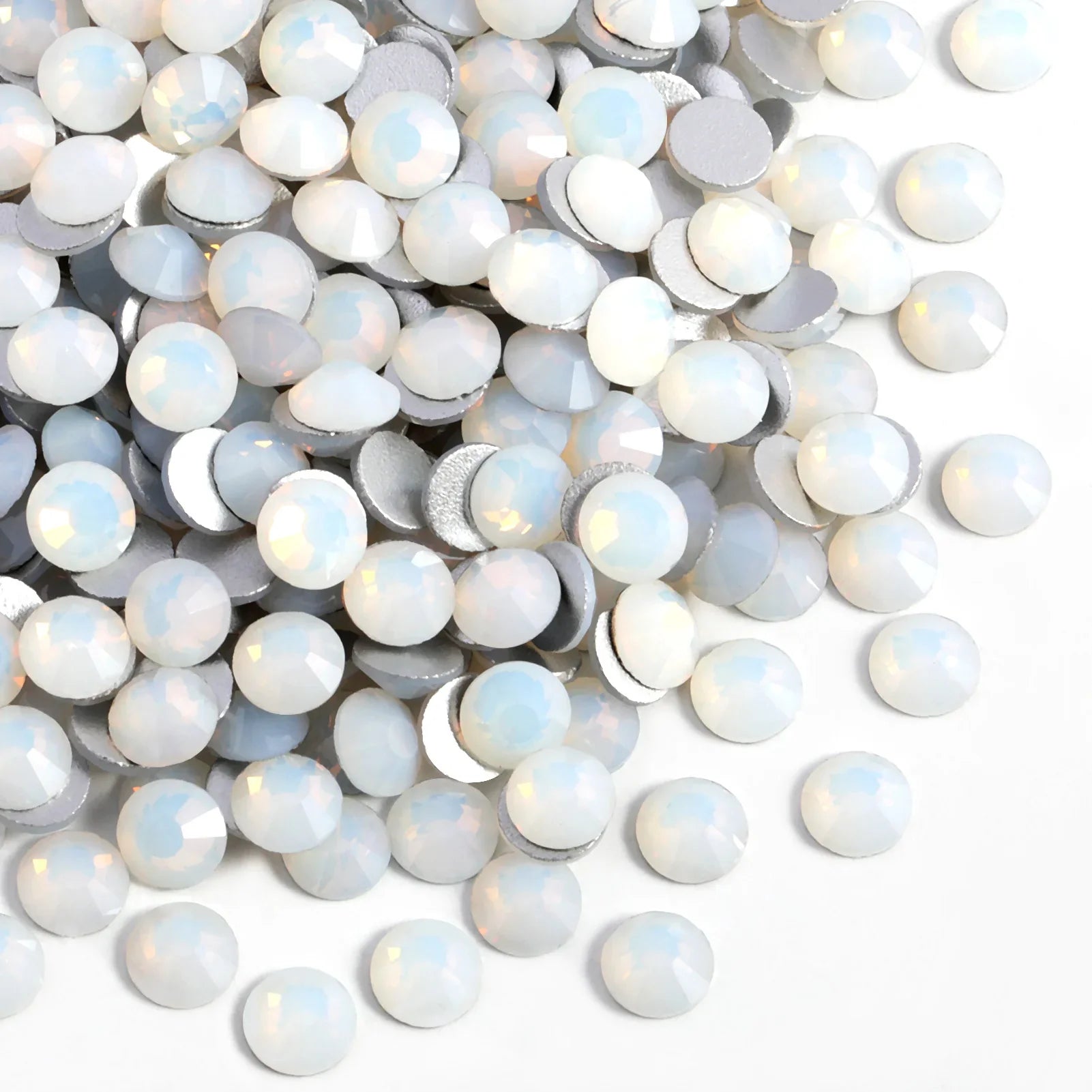 Hotfix Rhinestones, Crystal Rhinestones for Crafts Clothes DIY Decoration - White Opal
