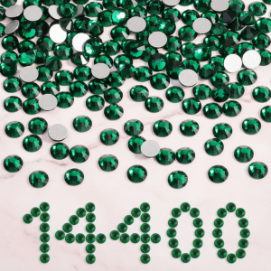 Flatback Rhinestones Bulk, Rhinestones for Nails Crafts Clothes DIY Decoration, Emerald