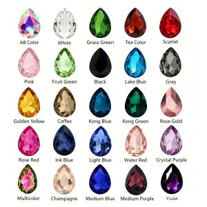 Teardrop Pointed Back Glass Rhinestones for DIY Crafts, Clothing & Bags - Real Silver Plated Base Sew-on Stones for Jewelry & Accessories